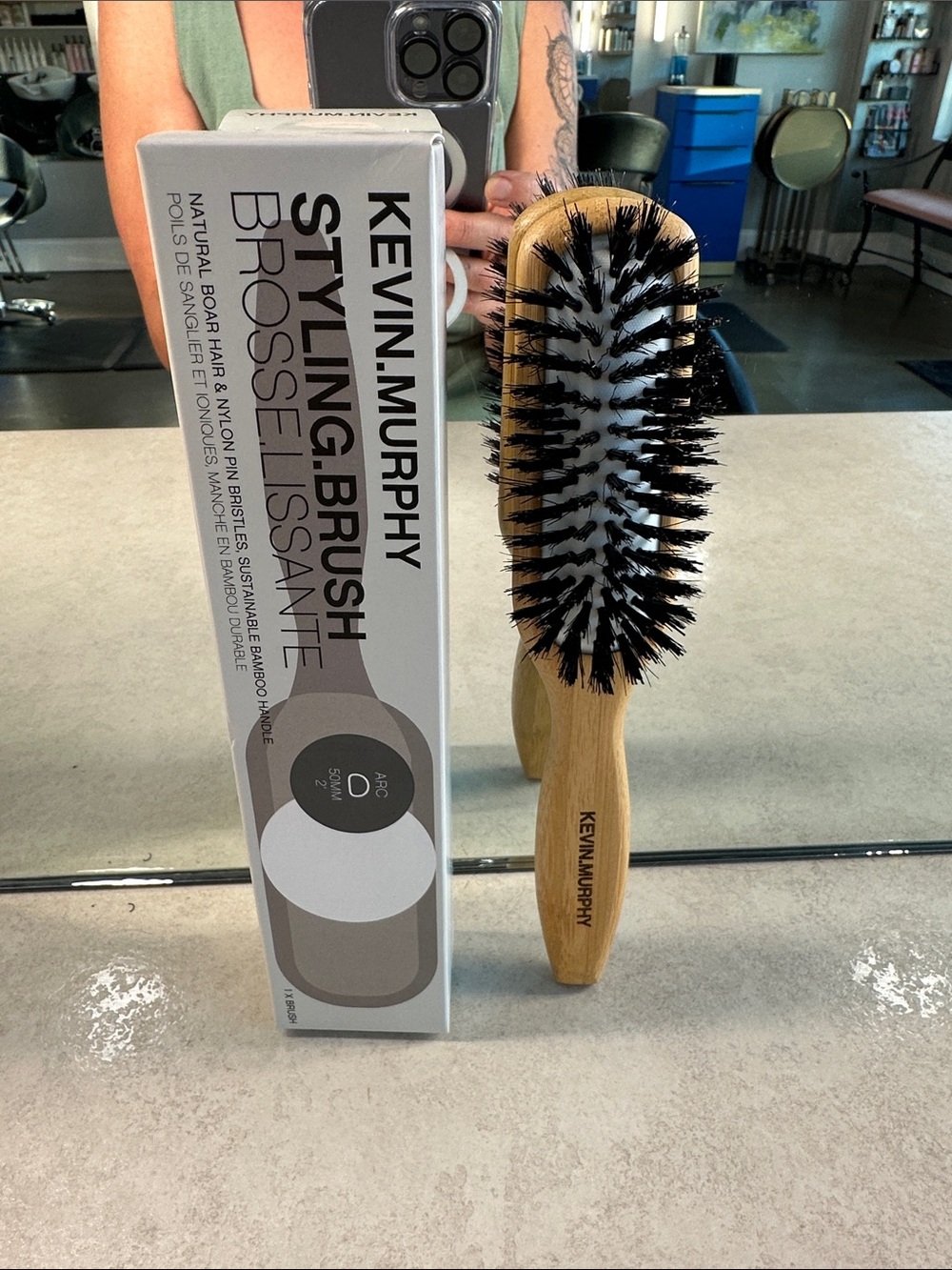 KEVIN.MURPHY Paddle Styling Brush — Natural Wood & Black Bristles